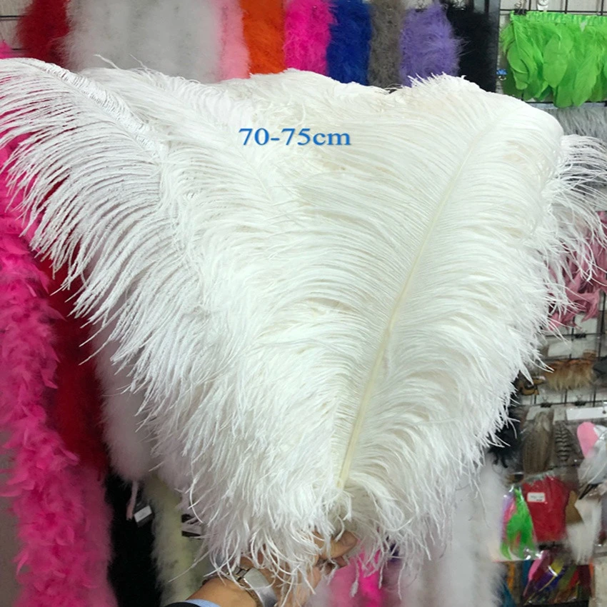white ostrich feathers for weddings 70-75cm