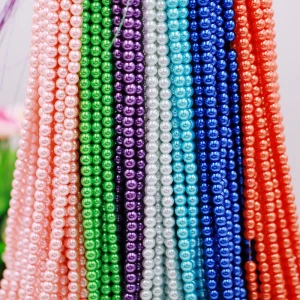 Wholesale 4/6/8/10/12mm Glass Pearl Beads mixed color loose pearl beads For Necklace Bracelet DIY Jewelry Making
