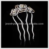 Wholesale Authentic Austrian white crystal gold plated rose wedding hair clip jewelry