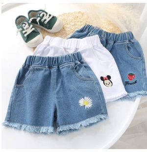 Wholesale Casual Korean Denim Shorts Summer Toddler Girls Pants kids jeans short baby girls&#x27; shorts