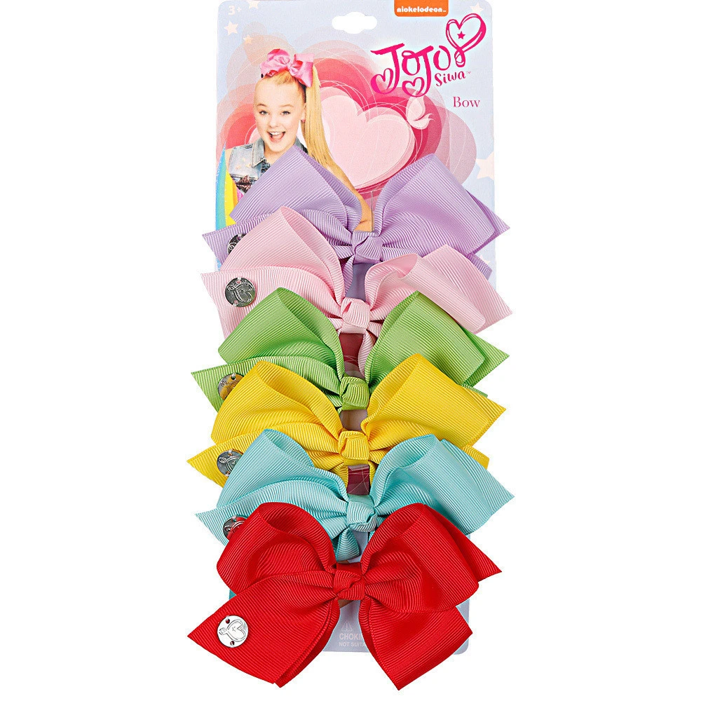 Wholesale China 2021 children headwear 6 colors set colorful big bow hairgrips girl