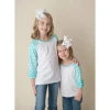 Wholesale Custom Blank Girls Baseball T Shirts 3/4 Sleeve Kids Ruffle Raglan Shirt
