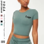 Wholesale Custom Tracksuits T-Shirts Gym Crop Tops Fitness Running Workout Tops Sport Shirts Sport Kleding