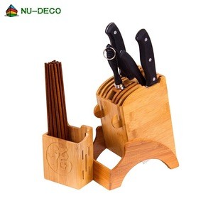 Wholesale Eco-friendly custom bamboo universal  multifunctional knife block