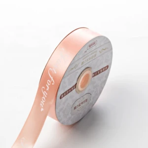 wholesale Gift packing custom logo 1inch 25mm printed polyester satin ribbon