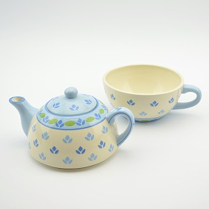 Wholesale hand painted ceramic tea set for one in European style