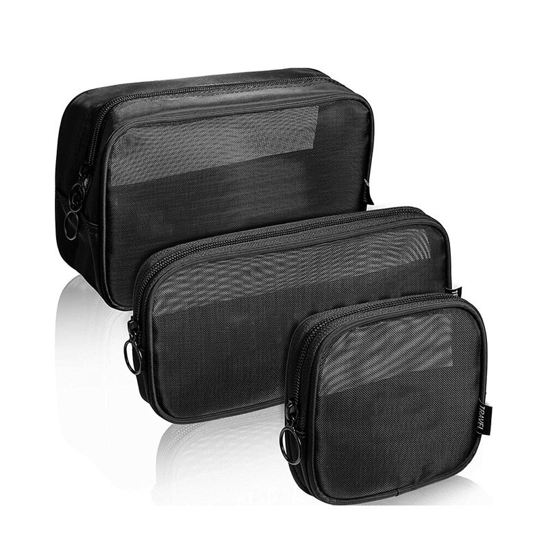 Wholesale High Quality Clear Mesh Cosmetic Bag Transparent Travel Cosmetic Bag Portable Makeup Toiletry Pouch
