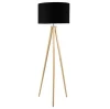 Wholesale high quality modern style decorative wood 156cm black tripod floor lamp