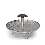 Wholesale high quality retractable handle stainless steel food steamer