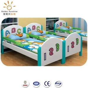 Wholesale hot selling kindergarten furnitures single wooden children bed