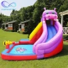 Wholesale Inflatable Climbing Wall Games Hippo Bouncer House Gun Water Slide Outdoor Inflatable Slide with Pool for Kids