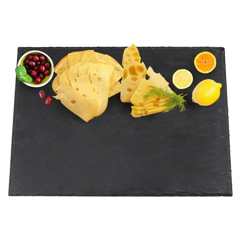 Wholesale Natural Marble Slate Black Serving Plate Slate Cheese Board