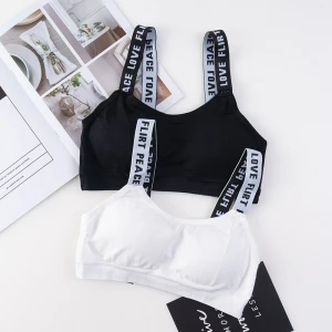 Wholesale New Lady Breathable Seamless Sports Bra Soft Comfortable Sports Bra Sexy Cross Back letters straps