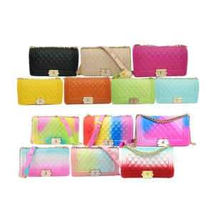 Wholesale Silicone/PVC Women Rainbow Candy Shoulder Crossbody Bag Jelly Purses And Handbags