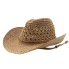 Wholesale Unisex Summer Wear Beach Holiday Woven Paper Straw Cowboy Hat
