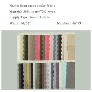 wholesale woven plain Exquisite 30% linen 70% rayon sticky blending fabric for dress, suits, jacket