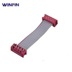 WINPIN Custom Flat Ribbon Cable Assembly with Micro Match 1.27mm Red IDC Socket