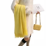 Winter knitted multicolor stock cashmere scarf knitting custom