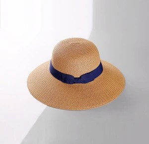 Women Beach Hat Lady Wide Brim Floppy Foldable Summer Sun Straw Hat