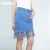 Import Women Denim Fashion Cropped Washed Denim Skirt Fringe Tassel short Skirt from China
