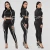 Import Womens Long Sleeve Fitness Sports Set Running Tight Two-piece Gym Wear black from Pakistan