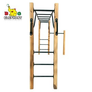Wooden Outdoor Jungle Gym Obstacle Course Fitness Equipment Monkey Bar