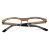 YC018 Half Frame Zebra Wood Optical Eyeglasses Frames
