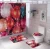 Import Yiwu Microstar Wholesale Christmas Santa Claus Four Piece Fancy Bath Curtain Set Waterproof Bath Room Shower Curtain from China