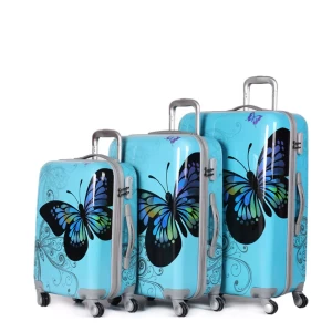 Wholesale Custom Designer Butterfly Travel Bags Trolley Suitcase Case Kid'S Luggage Set
