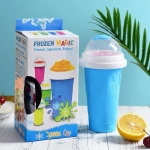 Slushy Maker Cup, DIY Magic Slushy Maker Squeeze Cup, Portable Smoothie Squeeze Cup for Juices, Milk and Ice Cream Make