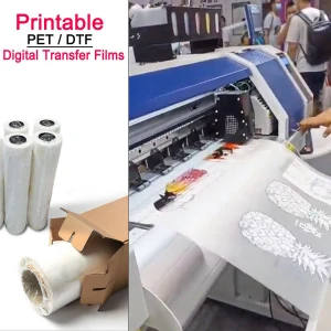 DTF Printable PET Heat Transfer Film Roll-A3-A4 Packed for Ink Printer Directly used Matt Style Hot and Cold Pearling