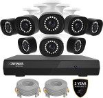 Defender Cameras 4K Ultra HD Wired PoE Home Security Camera System - Outdoor Surveillance with Color Night Vision,