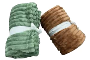 Coral Fleece Blanket(Stripe)