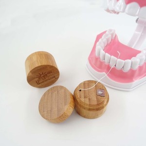 Bamboo container dental floss
