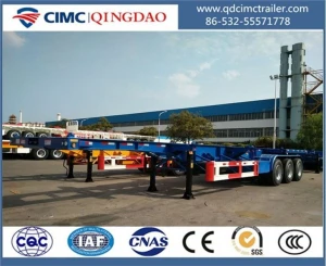 cimc tri-axle 20ft 40ft skeleton container chassis trailer