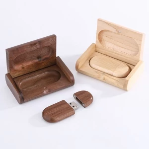 Wooden USB Flash Drives With Wooden boxes Customized logo is supported