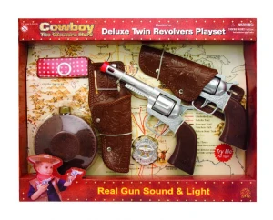 Cowboy Twin Revolvers Deluxe Playset w/Canteen