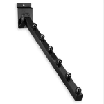 Metal bracket for slatwall shelves