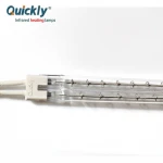 Short Wave Twin Tube Infrared Halogen Lamp Quartz Tube White Coating 3000W