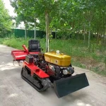 Multi-Function Agricultural Cultivator Machinery With Bulldozer Tiller Farm Machine Rotary Garden Power Mini Crawler Tr
