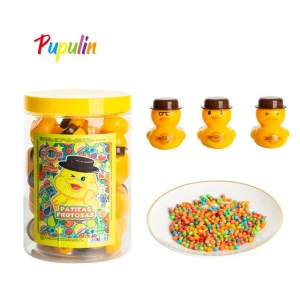 Halal Duck Shape Chewy Candy Duck Bottle Shape Sour Sweet Mini Chewy Soft Gummy Candy