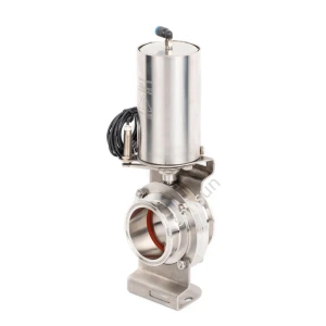 Sanitary stainless steel 304/316l pneumatic actuator butterfly valve