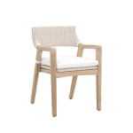 Solid Wood Rattan Chair for Outdoor Use