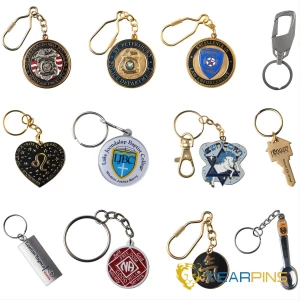 Custom keychain keyring medals enamel Pins logo badge necklace