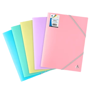 Polypropylène elasticated 3 flaps folder Pastel