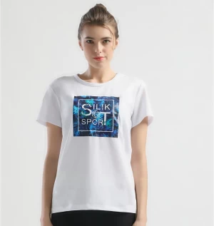 SILIK Summer Sports Fitness Short Sleeve Printed Style T-Shirt
