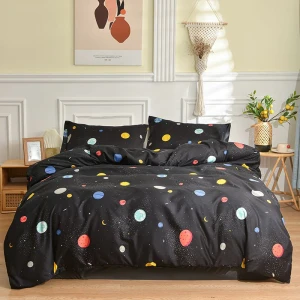 Duvet cover sets including one duvet cover, one flat or fitted bed sheet and two pillowcases