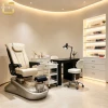 Modern Minimalist Black Manicure Table Single Drawer & Cabinet Storage Smooth Flat Desktop Sturdy Integrated Nail Works