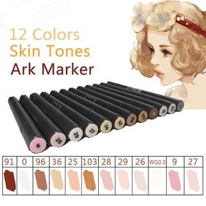 12 Colors Skin Tones Marker Pens Set Character Sketch Markers For Painting Drawing Manga Design Art Supplies