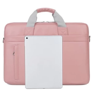 13" 14" 15" Custom LOGO PU leather  Briefcase Sling Bag Laptop Bag On Stock